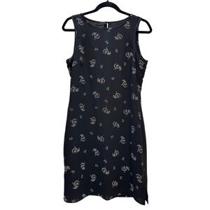 Vintage 90s Ditsy Floral Dress Size 7/8 Black Esprit Floral Grunge Dark Academia